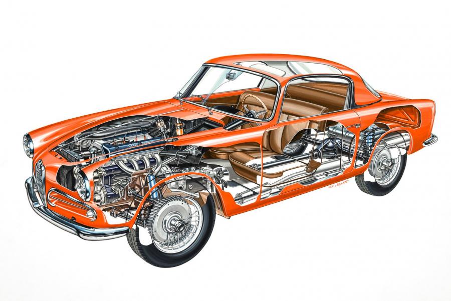 Схема Alfa Romeo 1900 Super Sprint (1484) 1956 года  (фото 1 из 32)